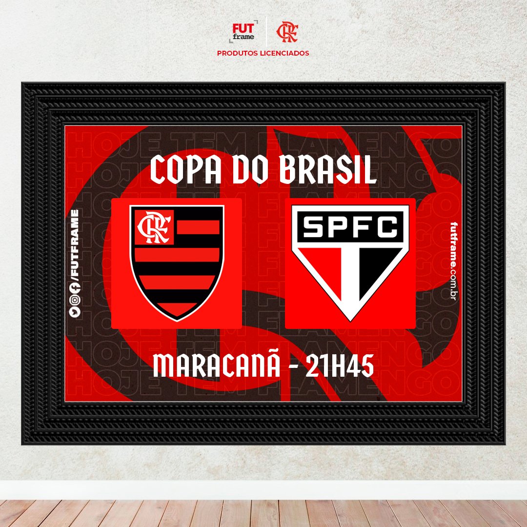 futframe's tweet photo. HOJE TEM FLAMENGO! 🔴⚫

O @Flamengo encara o São Paulo às 21h45, pela Copa do Brasil. 🏆

#FutFrame https://t.co/26EZvv9Uis