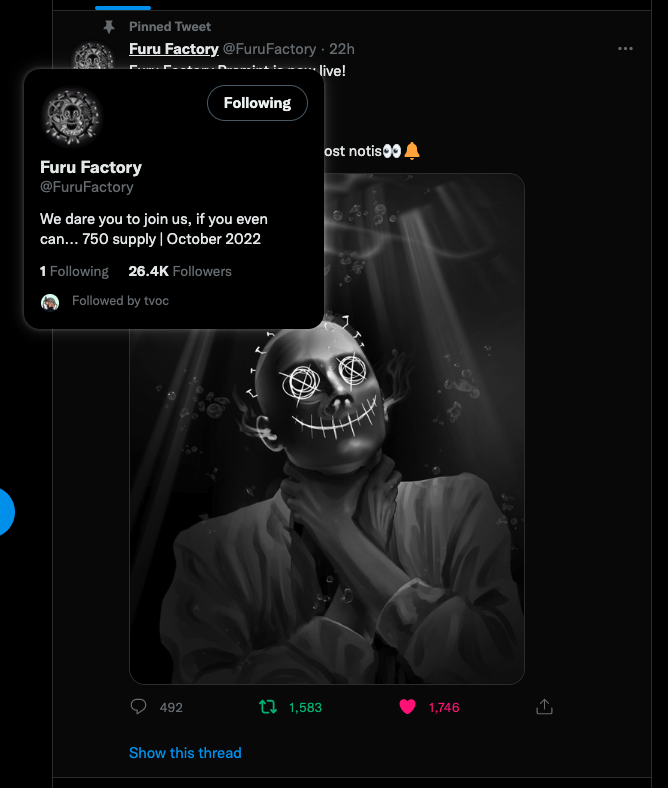 50kTray's tweet photo. @FuruFactory am I early enough? @FuruFactory https://t.co/Sgk0TTjTBl
