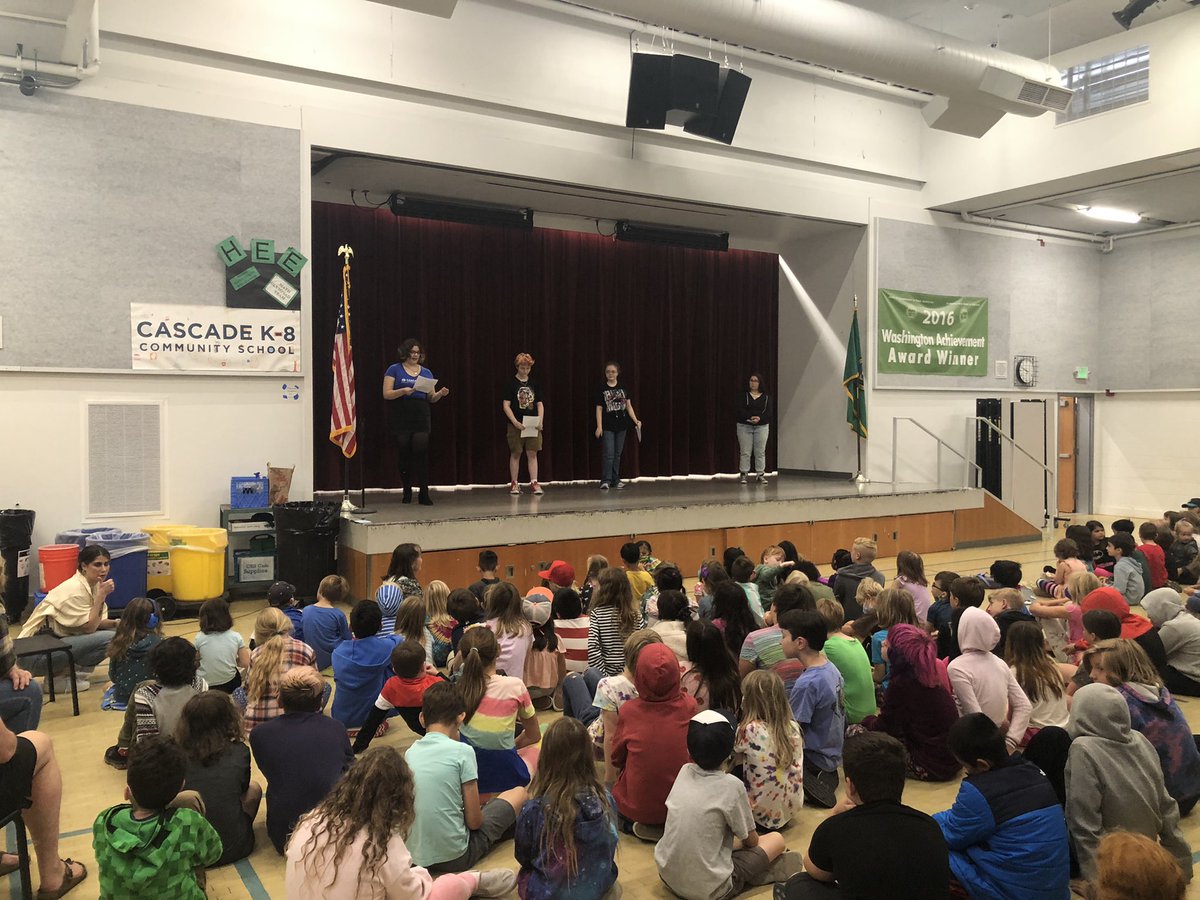 CascadeK8's tweet photo. Welcome Back to School Assembly!!  Our Journey student leaders really brought us together today. #CascadeCares https://t.co/d30PT0EsI5