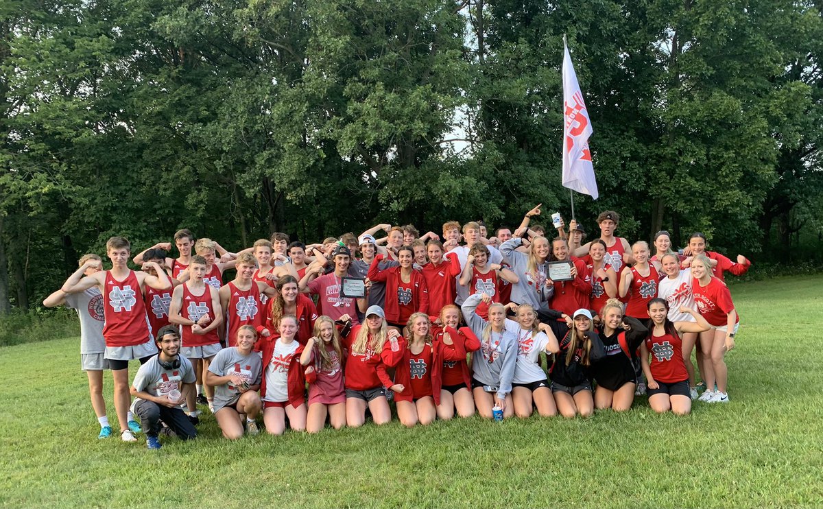 NorthScottXC's tweet photo. It’s a sweep! Way to defend our house. Great night at Scott County Park with all four levels bringing home championships. It’s a great night to be a LANCER!!                     🥇🏆💪🏻🧹🧹🧹🧹 https://t.co/m1eKKMl3ae