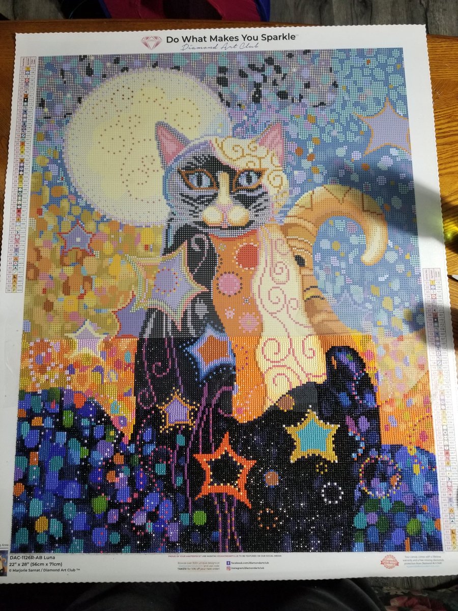 twistedgecko23's tweet photo. Almost halfway done with I'm calling the "mega cat" diamond dot painting. Deffo not going to be done before I leave for Thailand though! #diamonddot #diamonddotpainting #diamondartclub https://t.co/91mgkIf0Ta