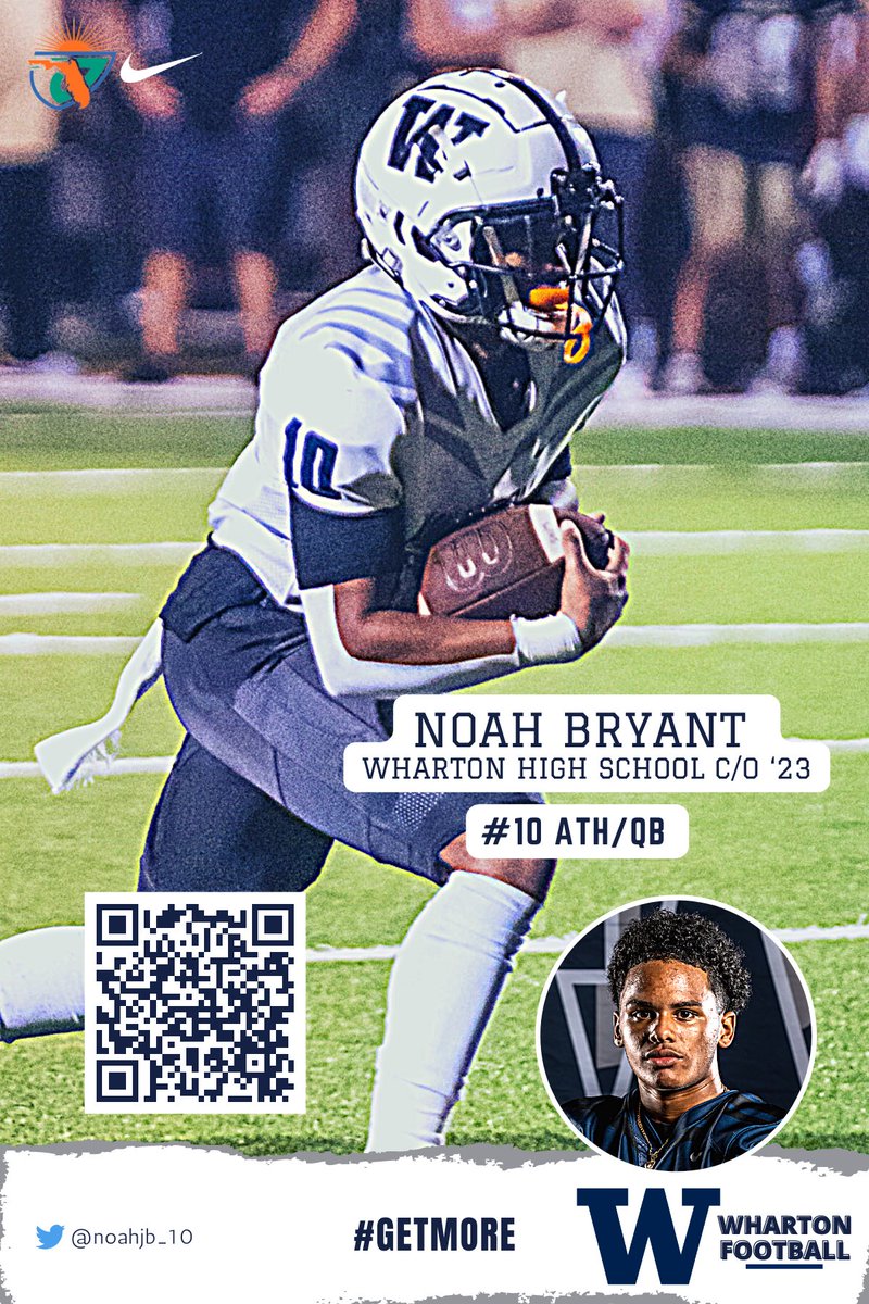 🚨 Uncommitted '23 Spotlight 🚨 

ATH/QB Noah Bryant - ⁦⁦<a href="/noahjb_10/">Noah Bryant</a>⁩

🎥: QR Code

#GetMore | #RecruittheW
<a href="/CoachLikeMike/">BMW</a> ⁦<a href="/Coach_Baham/">Robert Baham Jr.</a>⁩