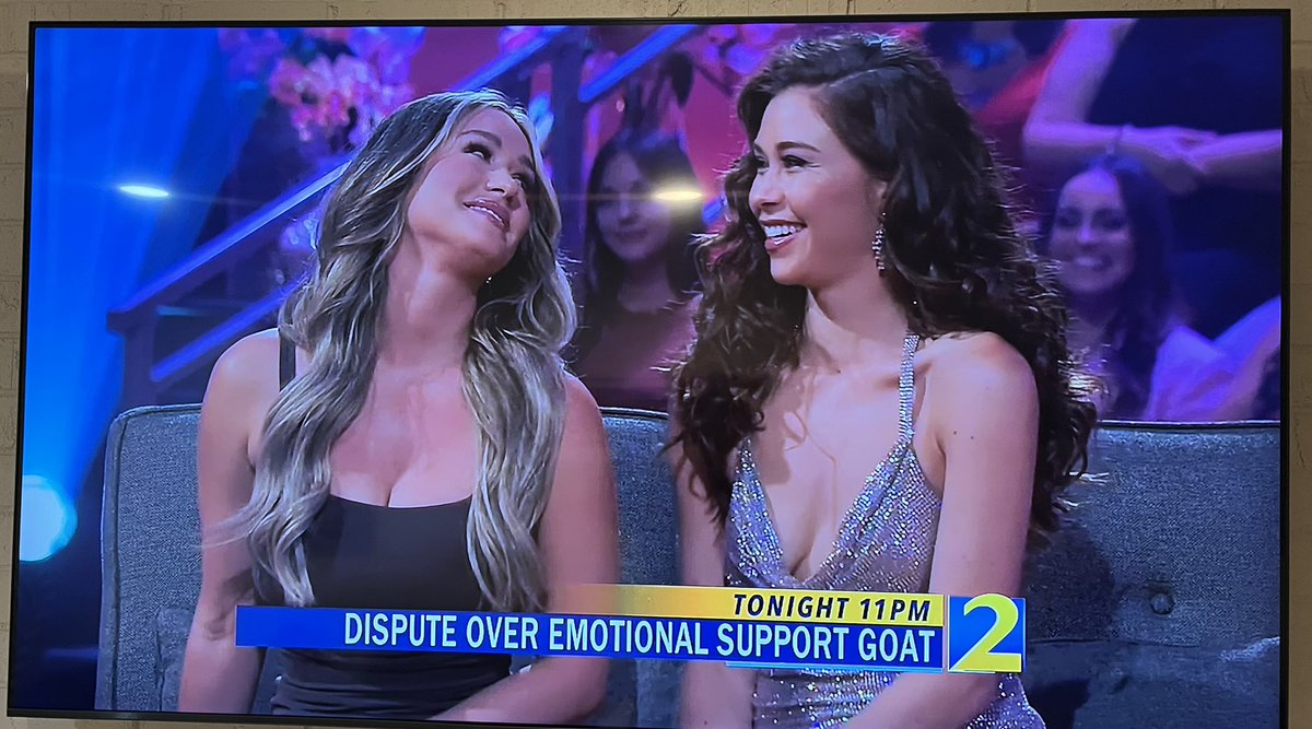 HeyitsJennT's tweet photo. Wow, this really IS the most dramatic finale ever. #TheBachelorette #emotionalsupportgoat https://t.co/mT6cFgHXj1