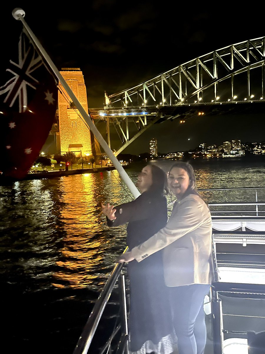 Caitlininthelab's tweet photo. When @KopeckiZlatko mentions titanic and you’re on a glorious cruise around Sydney harbour, it’s just wrong not to do the photo @ZalithaP #awtrs2022 https://t.co/2SorSKMdxO