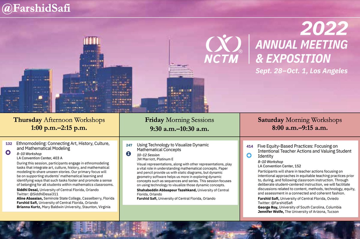 Farshid Safi | فرشید صفی (@farshidsafi) on Twitter photo Looking forward to presenting & learning opportunities at #NCTMLA22. 🙌🏽🙏🏽 to <a href="/NCTM/">NCTM</a> Conf Prog Cmte led by <a href="/MikeFlynn55/">Mike Flynn</a> for all the hard work and planning. #MTBoS <a href="/UCFTeacherEd/">UCF School of Teacher Education</a> <a href="/UCFCCIE/">UCFCCIE</a> <a href="/UCFMathEd/">UCF Mathematics Education</a> Join my colleagues & I for the sessions, and workshops. nctm.org/losangeles2022/👇🏽🔥👇🏽 Looking forward to presenting & learning opportunities at #NCTMLA22. 🙌🏽🙏🏽 to <a href="/NCTM/">NCTM</a> Conf Prog Cmte led by <a href="/MikeFlynn55/">Mike Flynn</a> for all the hard work and planning. #MTBoS <a href="/UCFTeacherEd/">UCF School of Teacher Education</a> <a href="/UCFCCIE/">UCFCCIE</a> <a href="/UCFMathEd/">UCF Mathematics Education</a> Join my colleagues & I for the sessions, and workshops. nctm.org/losangeles2022/👇🏽🔥👇🏽