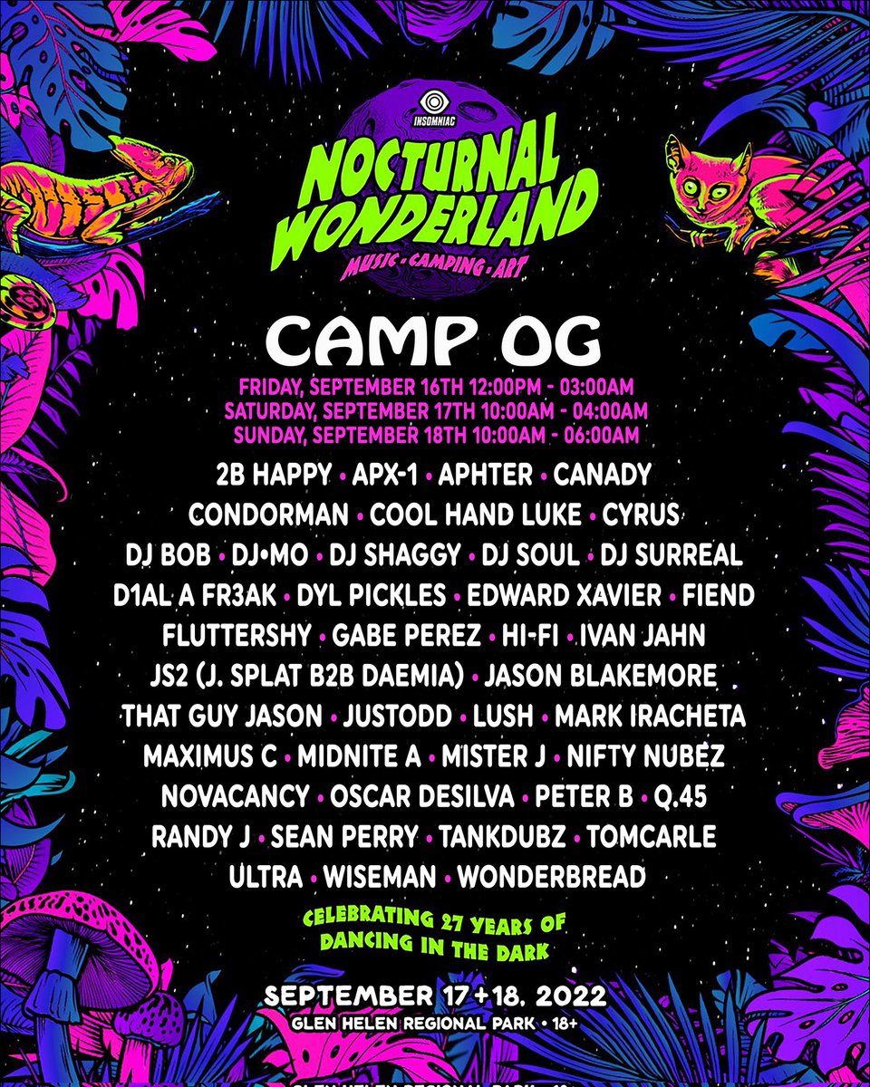 Edward__Xavier's tweet photo. The lineup for Insomniac's Camp OG at @NocturnalWland is out! I'll be throwing down a house and techno set.
#insomniacevents #insomniacOGs #losangeles #socal #nocturnalwonderland #campog #housemusic #techno #ravelife https://t.co/CFomRf2j7a