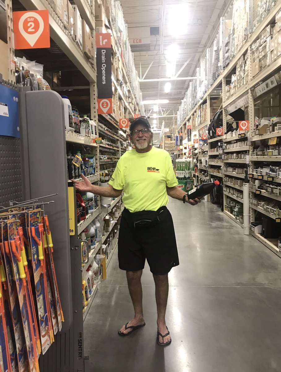 WNelson3210's tweet photo. So Tony, one of our contractors came in this morning wearing a Menards T-shirt… (I may have scolded him). Leveled up and gave him a Behr shirt, found him in the aisle this afternoon! @TheHDCas @hdmikelewellen @HDRoylene https://t.co/gE4bNFlxLp