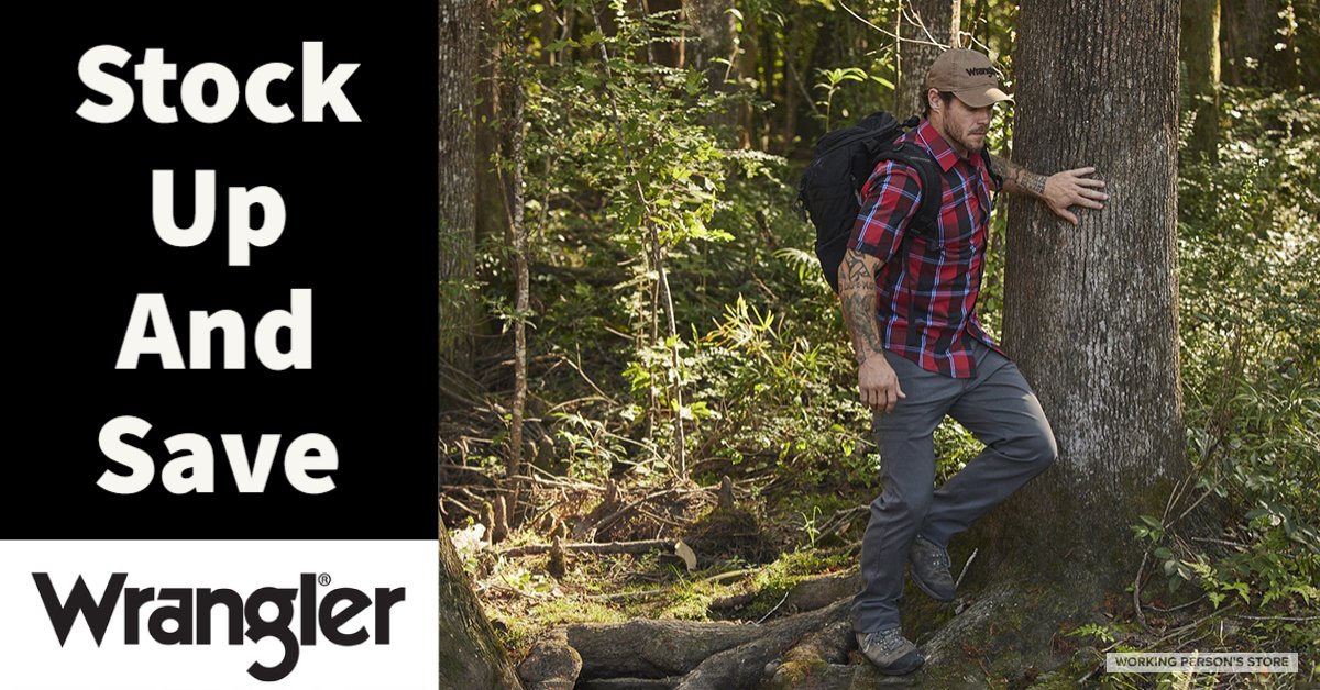 workingperson's tweet photo. Built tough like you - #Wrangler clothing and #jeans are rated in the top 5 most popular apparel brands. From work to play, Wrangler has the clothing styles that fit what you need. Shop & save 15% now -> https://t.co/OzZmbIpOKP
#BrandsThatWork #WorkingPersonsStore https://t.co/4kksw072wM