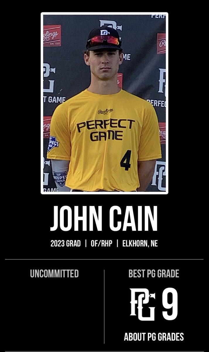 New Perfect Game grade as of August 6-7. Thank you PG. <a href="/PG_Uncommitted/">PG_Uncommitted</a> <a href="/ESHS_Baseball/">Elkhorn South HS Storm Baseball</a> <a href="/PerfectGameUSA/">Perfect Game USA</a> @bswalvePG