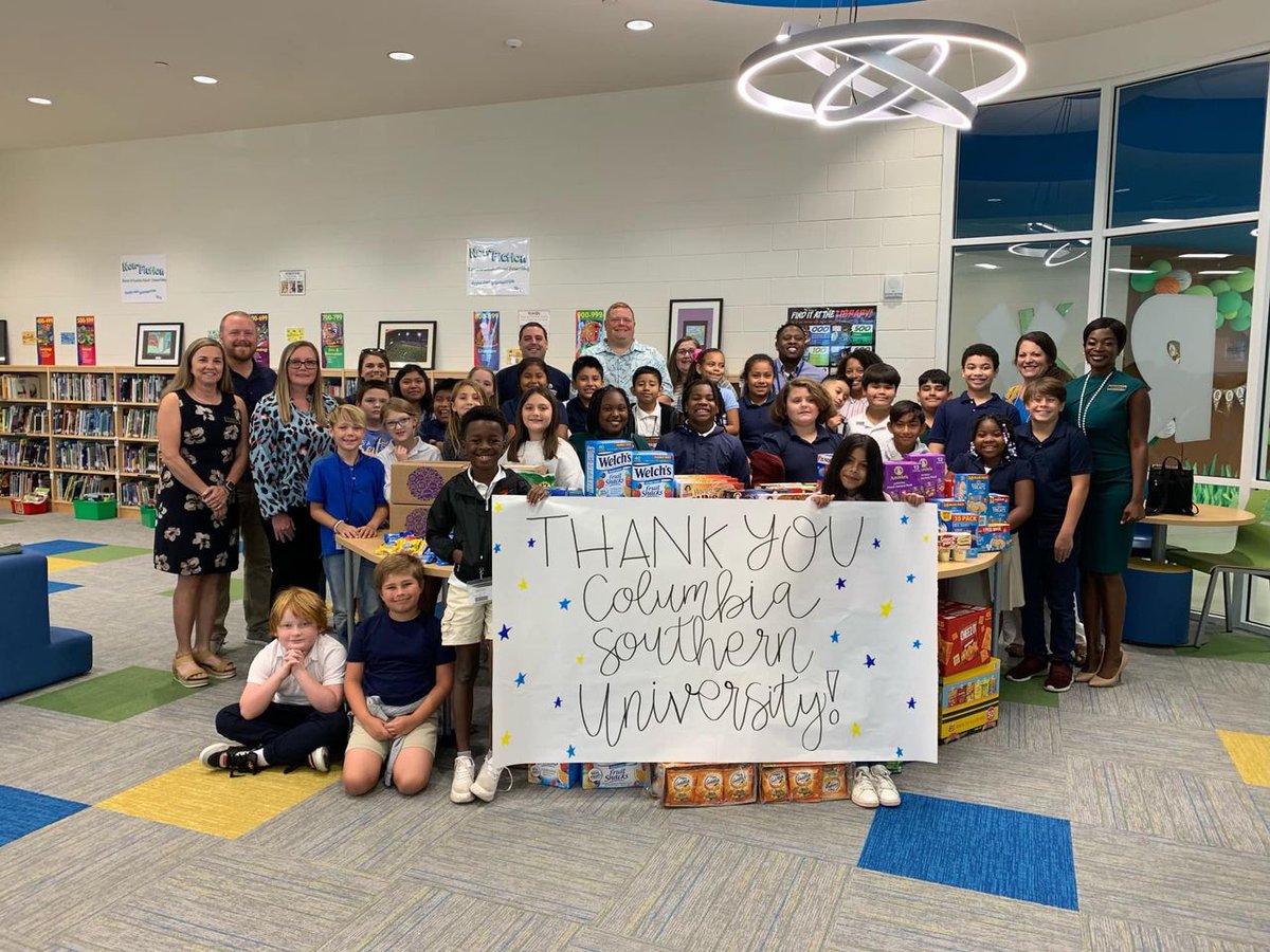 THANK YOU! Thank you to Columbia Southern University for the generous donation of over 2,000 snacks to Florence Mathis Elementary school! We appreciate having you as a community partner! #communitystrong