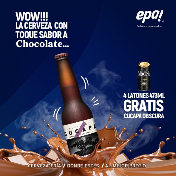 epa_modelo's tweet photo. 🍫Día Mundial del Chocolate y queremos celebrarlo contigo ¿Ya probaste nuestras cervezas con un toque chocolatoso? Te regalamos una Cucapá obscura. Encuentra la PROMO en tu App como "Promo Negra Modelo"🍫 ¡El envío es GRATIS!

Cerveza fría🍺 donde estés🛵al mejor precio https://t.co/EqG5Q2Tu8c