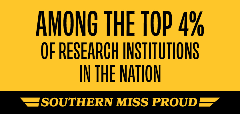 USM is a leading research university and among only four percent of institutions in the nation to earn the top (R1) Carnegie Classification for research activity.