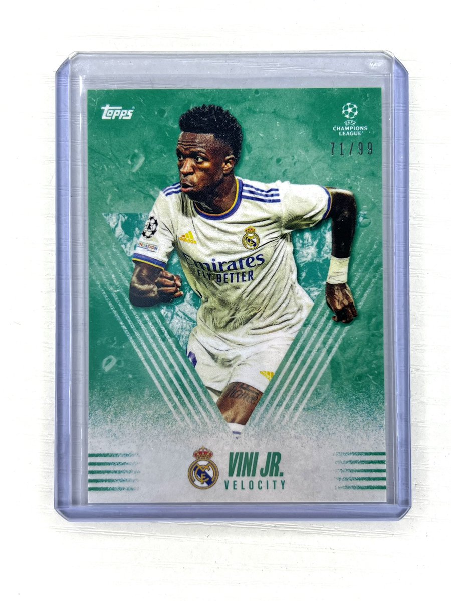 #InfiniteWCStacks Giveaway #2. 

Vini Jr 2021-22 Topps Alphonso Davies Curated, Green Velocity /99 

To enter you must: 
- Follow*
- RT and Like 

*Must have open stack or US address to enter 
*Winner selected tomorrow