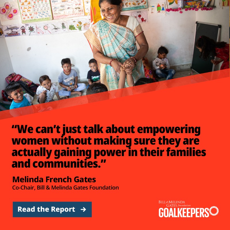 gatesfoundation's tweet photo. How do we create a world in which women have access to and control over their own money? Addressing gender inequality and building women’s power can improve hundreds of millions of lives around the world. Read the Goalkeepers Report to learn more