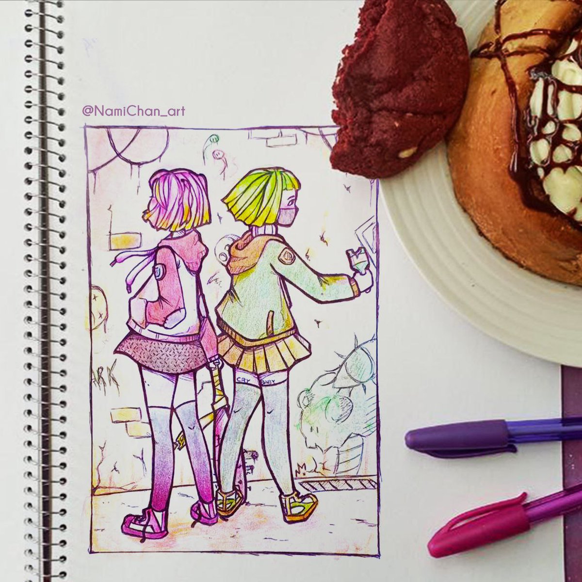 NamiChan_art's tweet photo. These are Viper and Sakura, i don't usually draw them so much but I still think they're cute and cool 💕 #drawing #Colors #Pencildrawing #OC https://t.co/WWAU22LeJy