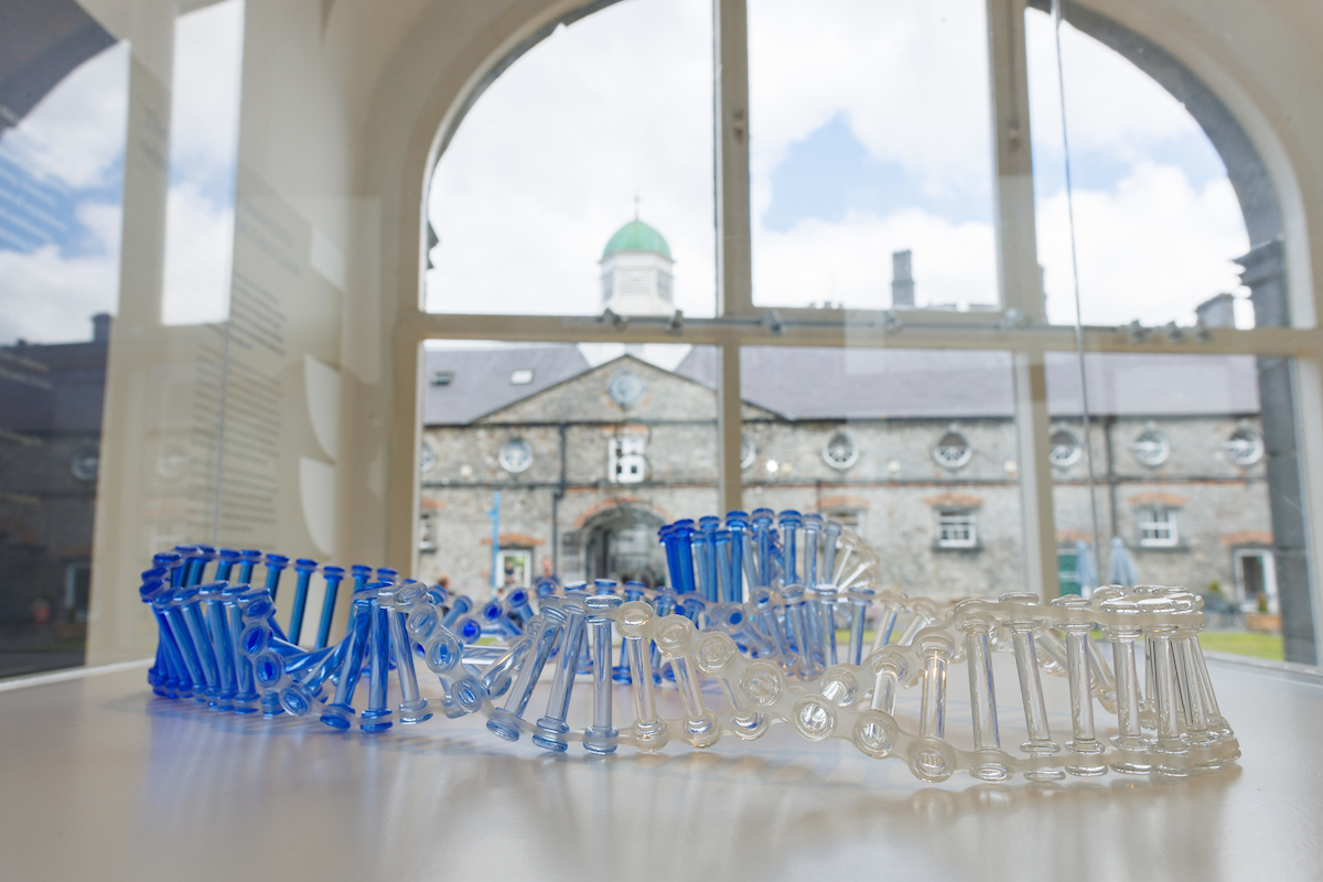 DCCIreland's tweet photo. Conjuring Form, the biennial exhibition of the Portfolio Critical Selection 2021-2022 continues at the National Design & Craft Gallery, Castle Yard, Kilkenny until October 16th.
Pictured: Laura Quinn Design, Sisyphus Arm Piece Blue Ombre
Image: Dylan Vaughan #ConjuringForm #NDCG https://t.co/H4QBO3jtaC