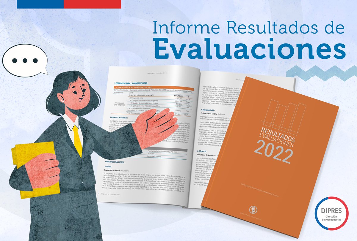 DipresChile's tweet photo. 🔴🧐Los invitamos a revisar el Informe de Resultados de Evaluaciones 2022, que incluye el análisis de 7 evaluaciones en la línea EPG que finalizaron en el transcurso del primer semestre de 2022. 

Descárgalo en 👇👇✅ 
https://t.co/8PMHujaR6s

#transparenciafiscal https://t.co/TmokNGgpgn
