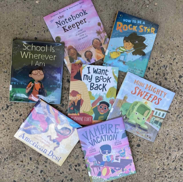 It's so fun to see a bunch of #PBCrew22 books hanging out together, isn't it? Books by @stephen_briseno, @VivianeElbee, @LoriJAlexander, @elliepeterson, @JyotiGopal, @lisatolin & @llavoieauthor