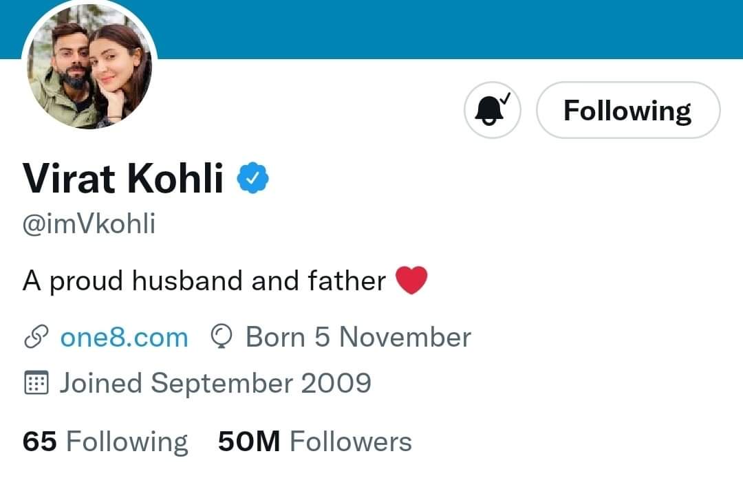 KhanUsmanAzmi5's tweet photo. @imVkohli @Herbalifeindia Virat Kohli becomes the first cricketer in the world to complete 50 million followers on Twitter.

Congratulations King @imVkohli
#ViratKohli https://t.co/NVykC9jnrz