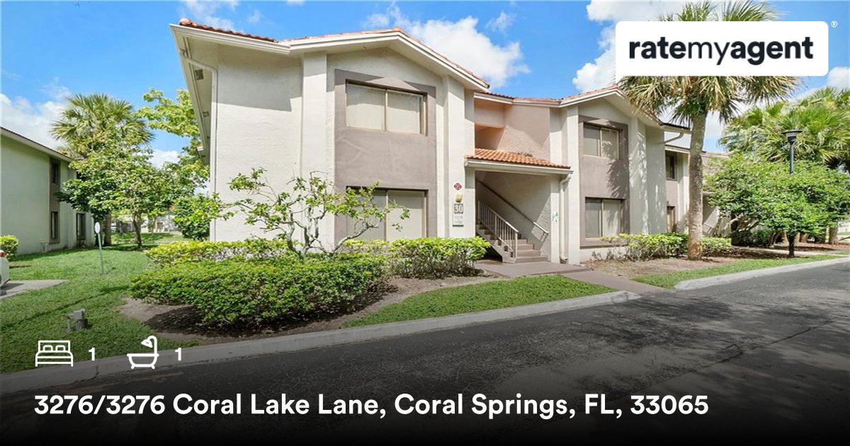 mpaularubin's tweet photo. 🛌 1 🛀 1
📍 3276/3276 Coral Lake Lane, Coral Springs, FL, 33065

My latest sale on #RateMyAgent
https://t.co/KEFQDLffY4

...
#ratemyagent #realestate #Brokers_LLC https://t.co/e5AZhbpiDA