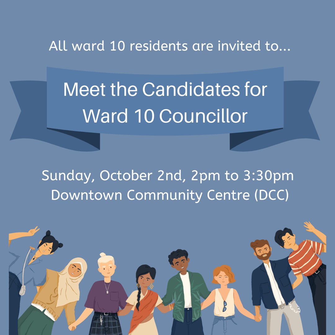 CentralFred's tweet photo. Come out to meet the candidates for Ward 10 Councillor on Oct 2! If you have particular questions or concerns that you would like the candidates to speak on, please enter them at the following link so we can ensure we get as many questions asked as we can: https://t.co/qGJfRe1FOe https://t.co/Obi1jK9Z8I