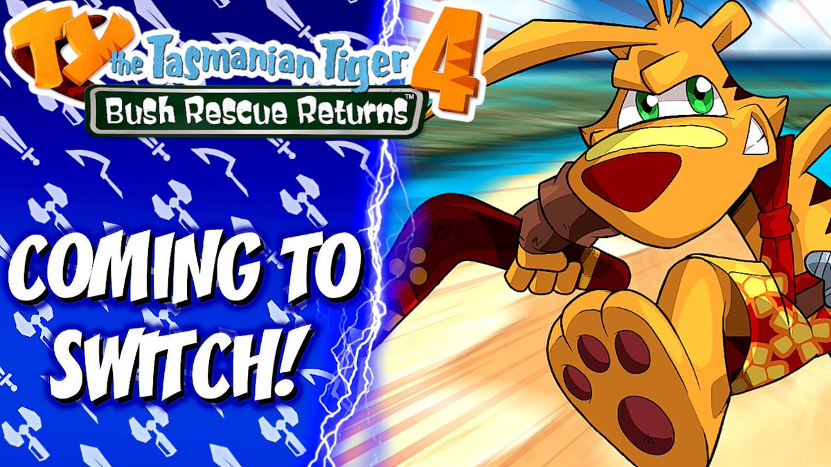 Blueknight_V2's tweet photo. The 20th anniversary of Ty The Tasmanian Tiger happened this weekend, and we got a new game announcement! Well...kinda.
Let's take a look the not quite extinct Thylacine's next jump to the #NintendoSwitch; Bush Rescue Returns!
#Ty20th
https://t.co/jnfSjXffJM https://t.co/VqrrK7WEQm