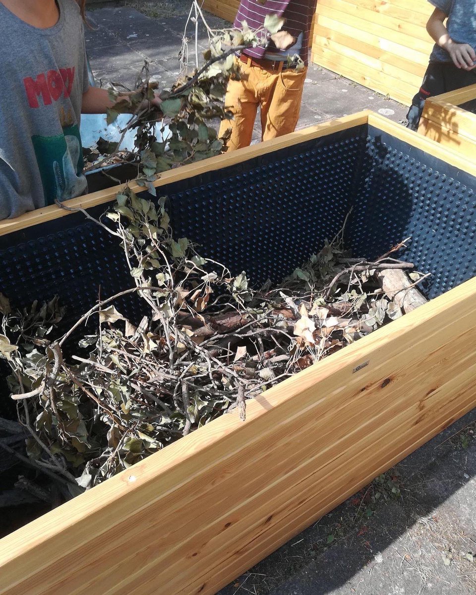 Riesen_klein's tweet photo. Hochbeete eingetroffen. Die #Grundschule befüllt voller Freude ihren neuen Gartenbereich. Nun haben wir noch eine Spende für die Mengen an Erde erhalten. #Schulgarten #gärtnern #Beet #Hochbeet #Naturkunde #Ausstattung #Fördermittel #Ganztag #Bundesprogramm https://t.co/4XvhfD4KZY