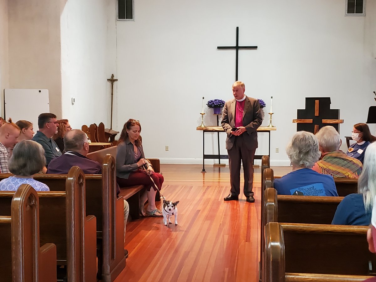 Diobeth's tweet photo. St. Barnabas Center in Kutztown, PA celebrated a grand opening with Bishop Kevin Nichols present to give remarks. The event included community partner info tables, tours, music, and food, finishing with a ribbon cutting with Kutztown's mayor. #diobeth #episcopalchurch https://t.co/UedlnVriiV
