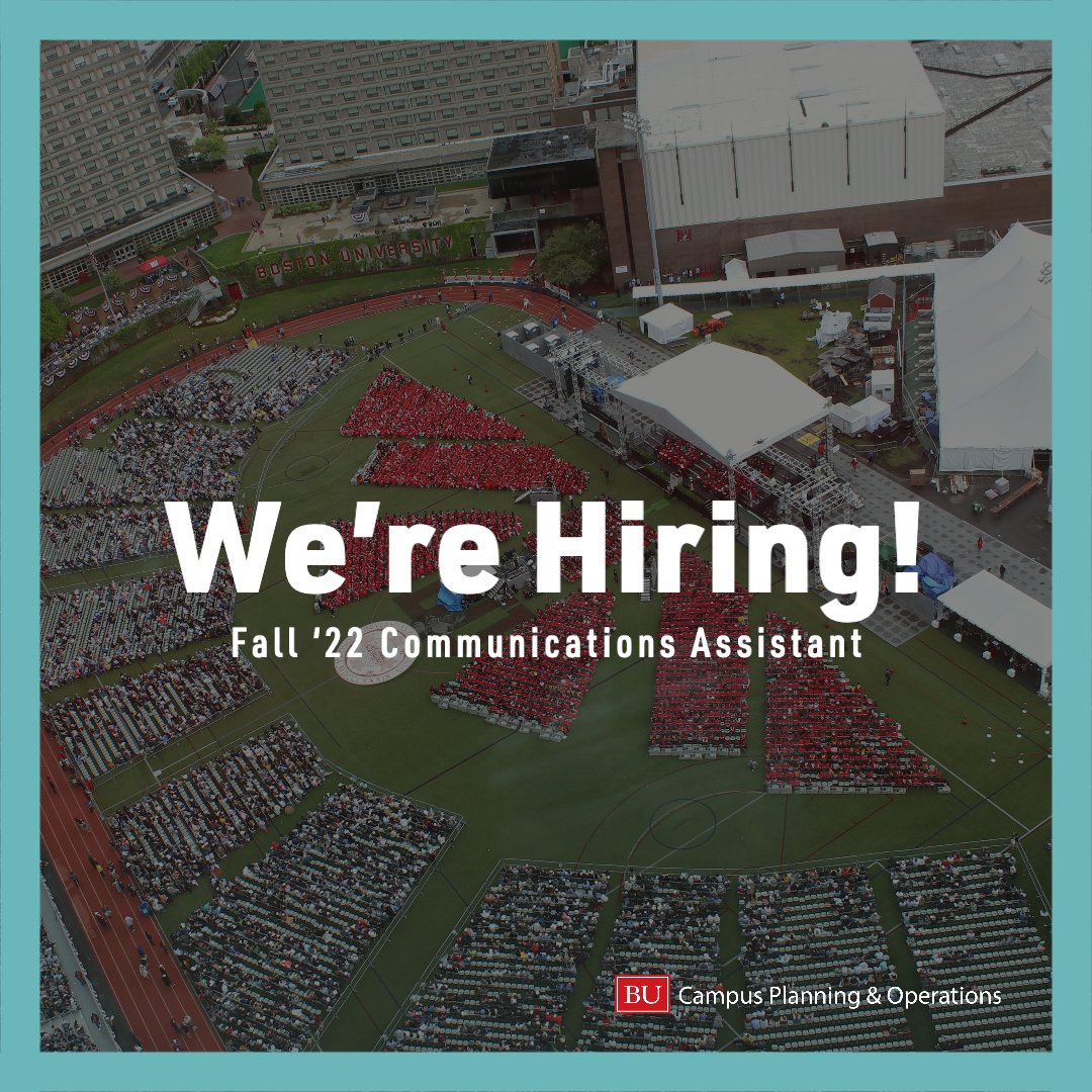 Our communications team is looking for a Fall '22 Communications Assistant! This work-study position will participate in social media and website management, asset management, photography, and videography. To apply, visit our website: spr.ly/6012MuiqM

<a href="/BostonUSEO/">BU Student Employment Office</a>