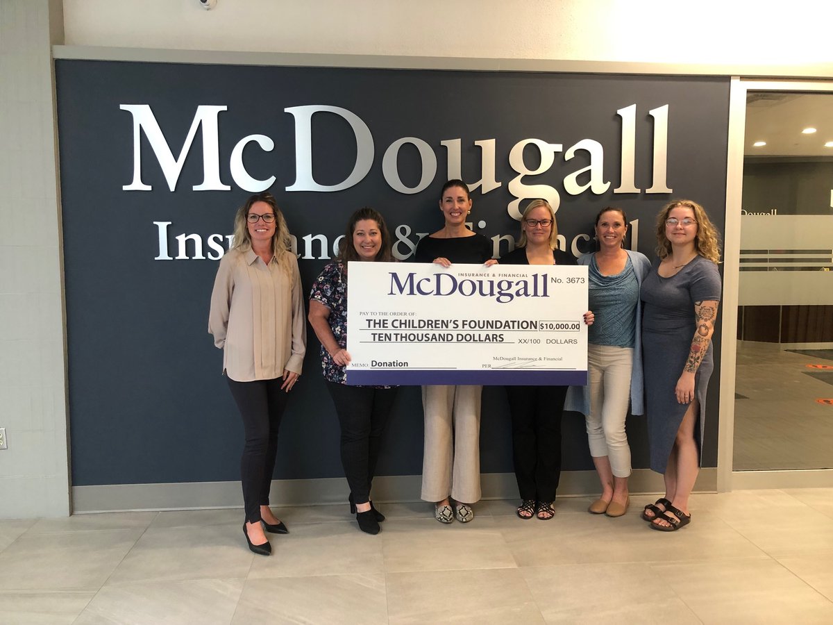 We donated $10,000 to the <a href="/TCFSince1991/">The Children's Foundation</a>. The money will be used to help at-risk youth in our communities.
#TeamMcDougall