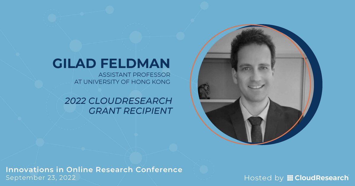 CloudResearch's tweet photo. #CRGrant recipient @giladfeldman will be presenting his winning proposal at #IIOR2022! Learn more about an ongoing #openscience #ECR project working to build replicable and impactful science!
Register now (it’s free)! https://t.co/mrDDJjz1H5
#psychtwitter @PsychChatter #mrx https://t.co/0B9pUXfRbv