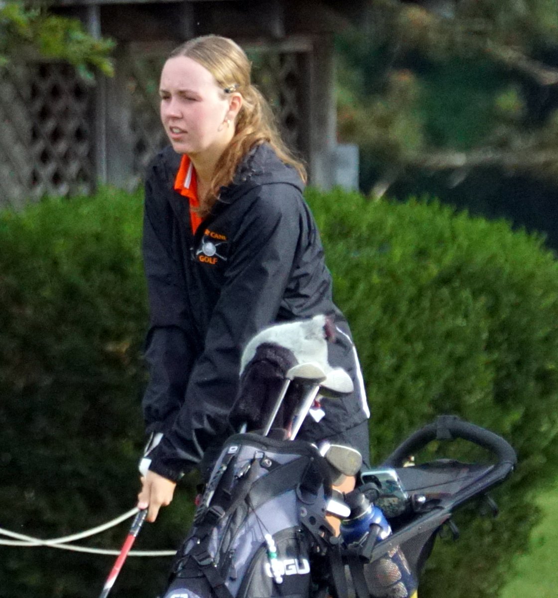 Katie Murphy is the SBAAC Girls Golf champion. She not only had the low score for the season but capped it off with medalist honors in the league tournament today at Eagles Nest Golf Course