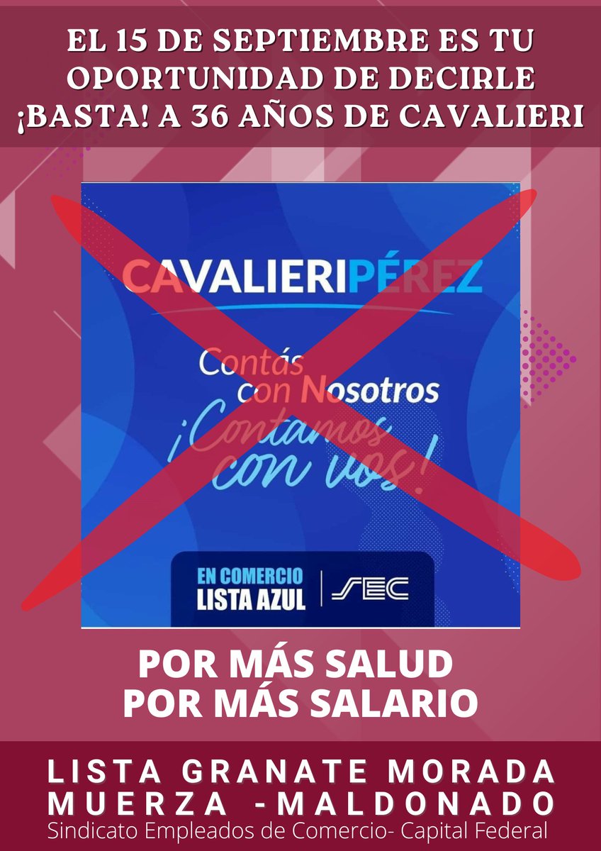 El 15 de septiembre le decimos #ChauCavalieri