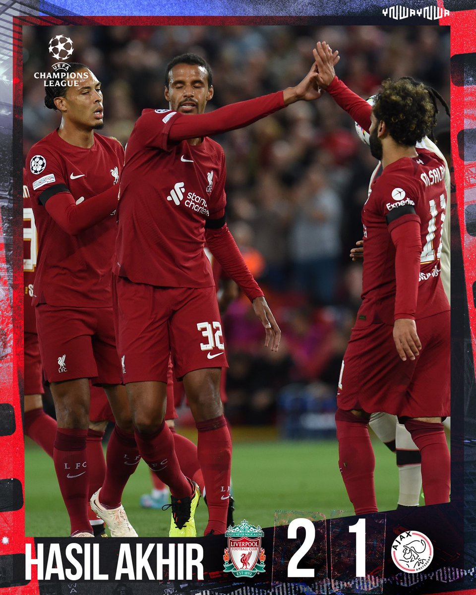 LFCIndonesia's tweet photo. Kemenangan di Anfield! 👏🔴

#LIVAJA | #UCL https://t.co/cnTdBxzEwj