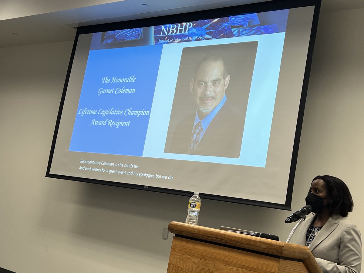 Honoring the Honorable Garnet Coleman for all of his work in mental health policy.
