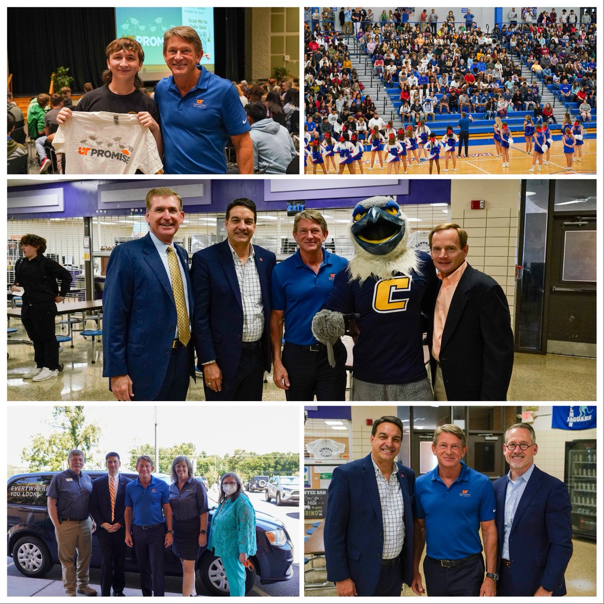 UT_President's tweet photo. Today was the final day of the #UTPromise Tour but it also marks the start of a new chapter for many current &amp; future UT students. Thanks to the law firm of Summers, Rufolo and Rodgers we announced a $1.2 million donation to the UT Promise endowment! https://t.co/XS7tHiIFVT