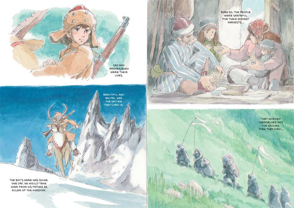 catsuka's tweet photo. Preview of Hayao Miyazaki's manga "Shuna's Journey" (Shuna no Tabi), which will be released in english in November. 
Preorder : https://t.co/fbNzXsEZut https://t.co/qsXQo4oabo