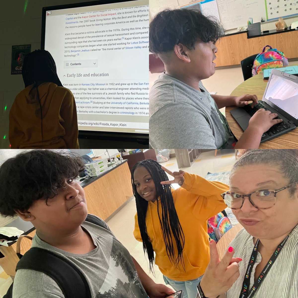 tech4msbritt's tweet photo. i had the pleasure of spending the last two mornings w/a few @APSPrice 7th grade #CS Ss ..we conducted research & formulated ?s to pose to an important partner .. @ShanaVWhite & @PBSARobotics will be proud 🙌🏽 @PBS_Atlanta #PBSAInstrucrTech #TechWithPurpose #CSWithPurpose https://t.co/WNdkfny1Ku
