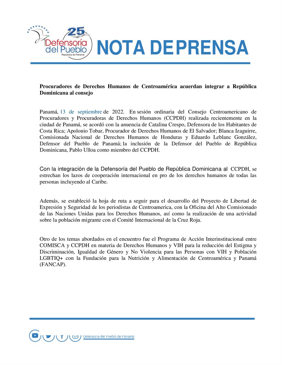 DefensoriaPan's tweet photo. Procuradores de Derechos Humanos de Centroamérica acuerdan integrar a República Dominicana al consejo

@eleblancg @DefensorRD @CCPDH1 #delaManoContigo #DerechosHumanos https://t.co/LYiUdMTOEk