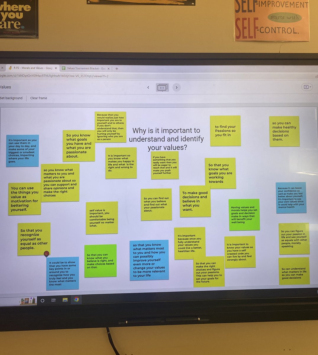 NigroLauren's tweet photo. Ss utilized Jamboard in 10th grade health to share why it is important to identify their values and how they can lead to healthy or unhealthy behaviors. Ss then identified their values and self-reflected about what can “anchor them” in the storms of life. #healthed https://t.co/TowAoEnwpB
