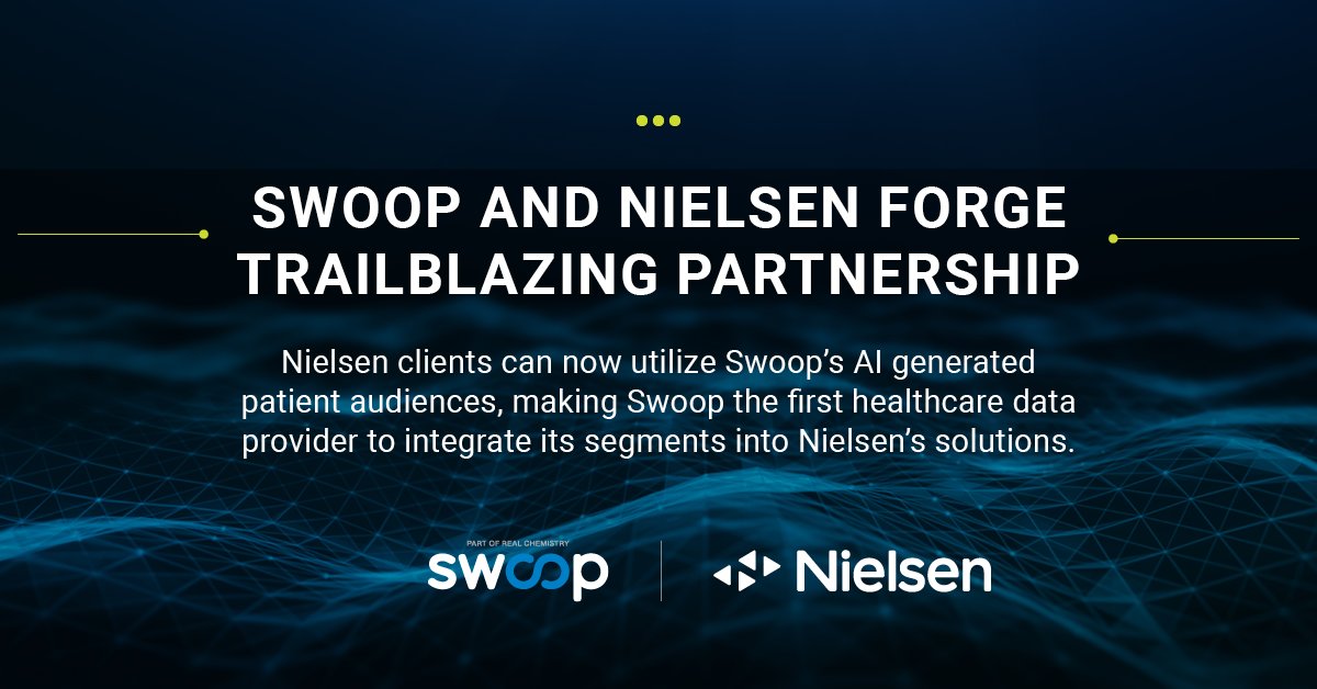 Does your healthcare data provider integrate with Nielsen?

Learn how #SwoopIsChangingAllThis

bit.ly/3BkQVtw