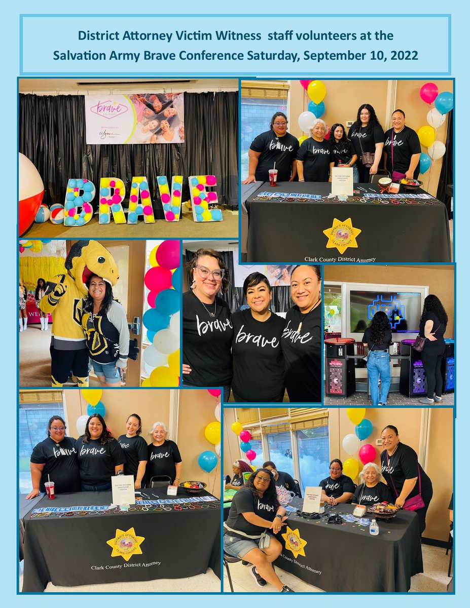 LasVegasDA's tweet photo. Shout out to our Victim Witness volunteers and family members who participated in the Salvation Army Brave Conference this past Saturday, September 10, 2022. 
@ClarkCountyNV https://t.co/nLiabpK4rN