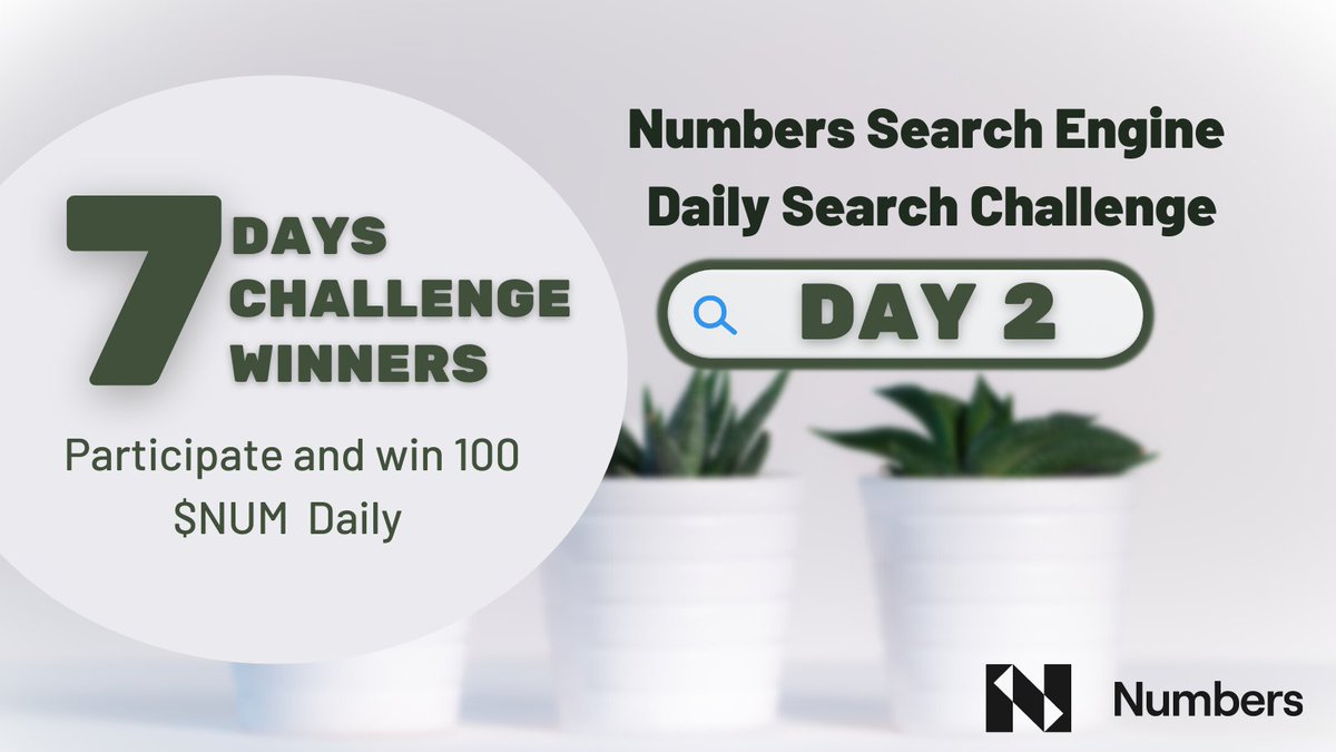em_creatives's tweet photo. Hurry up Join and win $NUM Daily @numbersprotocol held a
#DailySearchChallenge & price of 100 $NUM daily.
Steps:
👉 🔍 Plant related NFT on https://t.co/o5BFnmOYwc
👉 Copy & share Asset profile link w/ #NSE #DailySearchChallengeDay2
More details⬇️
#Web3SearchEngine $NUM https://t.co/ygbcOHS1V7