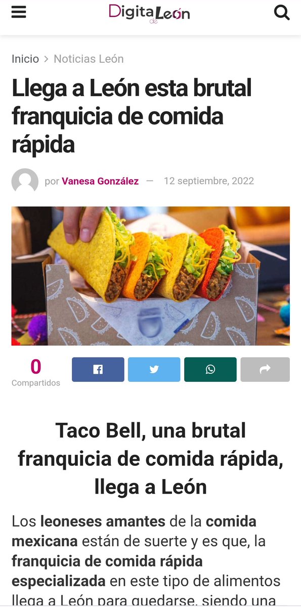 ThorNG95's tweet photo. Después de 6 años queriendo montar un Taco Bell en León, por fin se hace realidad.

En InfoJobs ya aparece publicada la oferta.

#leonesp https://t.co/lsOz1H2XCG