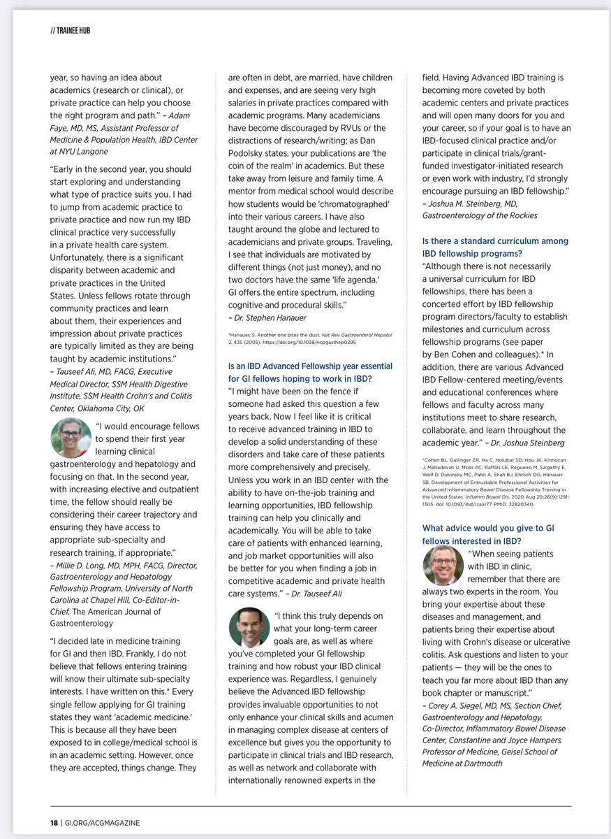 dunleavy_katie's tweet photo. 📣 Calling all future #IBD fellows! 

🍁 Check out our new article in the FALL issue of #ACGMagazine @AmCollegeGastro 

Big thank you to our incredible faculty and fellows for their insightful, entertaining and inspiring advice! #BOOM 🔥🫶🏻🌟

⬇️ MUST DO’S for #IBD fellowship! 1/ https://t.co/asHPPXFJQp