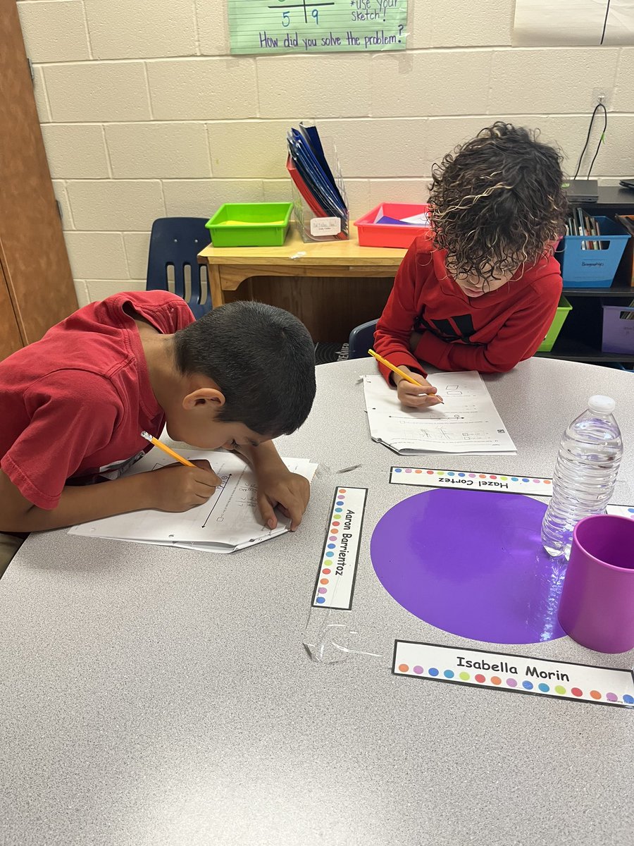 AmberDMartinez's tweet photo. Second graders were working together playing “Around the Room” to review for our six weeks assessment! Our weekly class goal for math is set at 80%! Look at these Tigers go! #SecondGrade #SharonWells #ClassGoals @OakParkES https://t.co/S60FvEi2q8