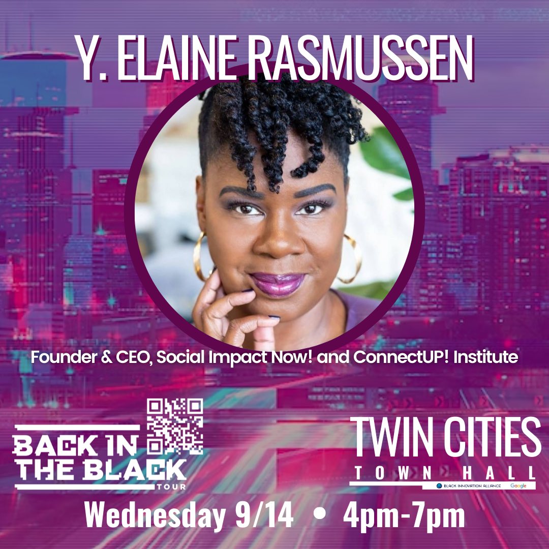 Author &amp; CEO, Kathryn Finney, will be joining ConnectUp! Founder &amp; CEO, Y. Elaine Rasmussen, for a fireside chat during our town hall!

#BiTB22