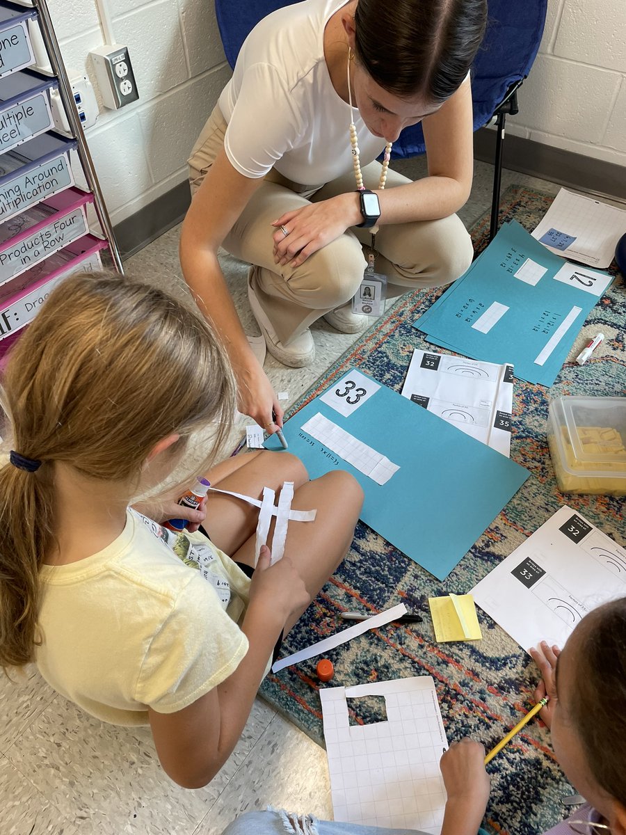 barrcaveclass's tweet photo. Creating visual models of factor pairs using manipulative tiles, grid paper, and factor โrainbows.โ Impressive group collaboration today! #bridges #multiplicativethinking #johnsonpride https://t.co/zR5jcqN6ce