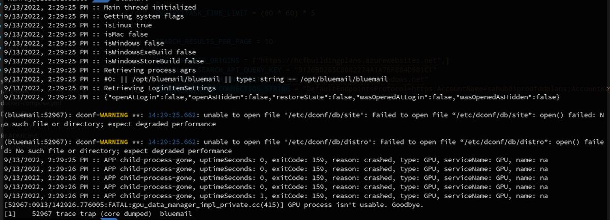 manrajsingh's tweet photo. Problem launching @BlueMail  on #archlinux https://t.co/ax8GDlMwly