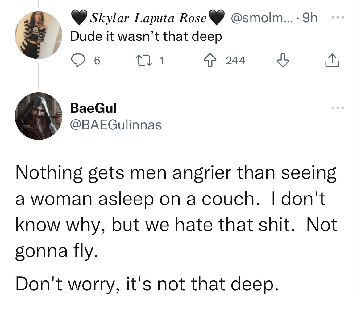 biggestjoel's tweet photo. I have no idea what the original tweet means, I have no idea how that comic relates to it, I have no idea what the gender swapped version of the tweet would mean https://t.co/ux7ZMURGGc